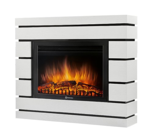 Каминокомплект: Очаг Electrolux EFP/P-2520LS N, портал Moderno 25 шпон белый дуб