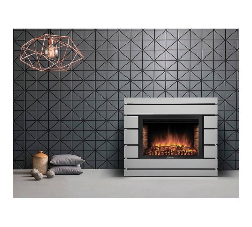 Каминокомплект: Очаг Electrolux EFP/P-2520LS N, портал Moderno 25 шпон белый дуб