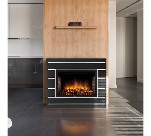 Каминокомплект: Очаг Electrolux EFP/P-2520LS N, портал Moderno 25 шпон черный дуб
