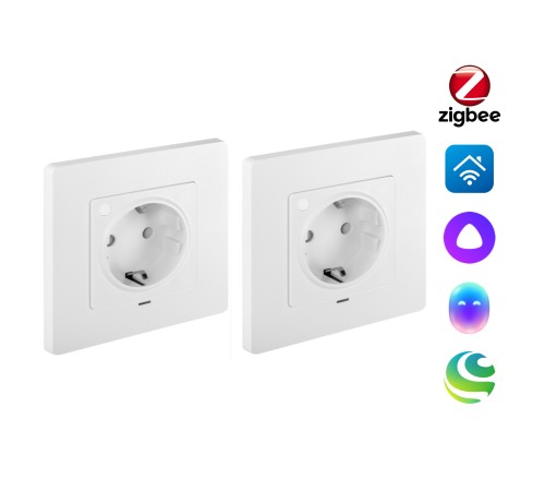 Комплект две умные встраиваемые розетки HOMMYN 2RKNWOZ01W