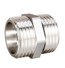Ниппель латунный LD LD Pride DN50 (2") НР/НР латунь никель с биркой