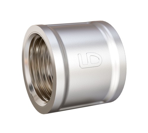 Муфта латунная LD Pride DN50 (2") ВР латунь никель с биркой