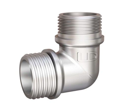 Угольник латунный LD Pride DN20 (3/4") НР/НР латунь никель с биркой