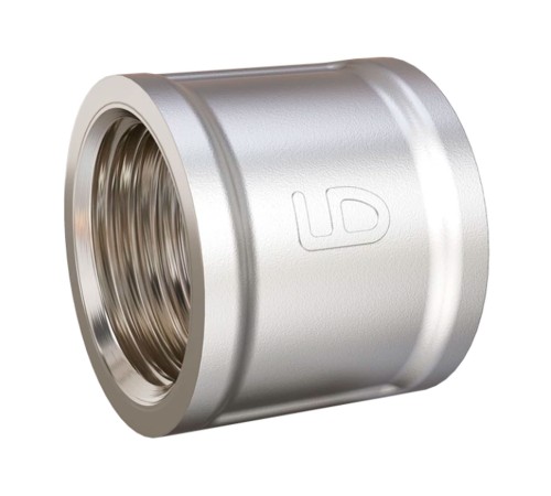 Муфта латунная LD Pride DN32 (1 1/4") ВР латунь никель с биркой (