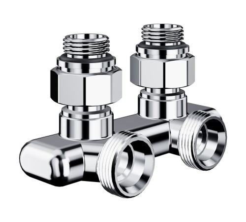 Узел нижнего подключения перекрестный Royal Thermo Design угловой 1/2"х3/4" EK (хром)