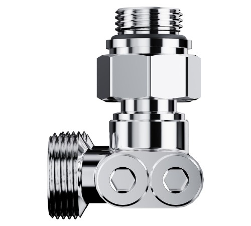 Узел нижнего подключения перекрестный Royal Thermo Design угловой 1/2"х3/4" EK (хром)