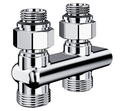Узел нижнего подключения перекрестный Royal Thermo Design прямой 1/2"х3/4" EK (хром)