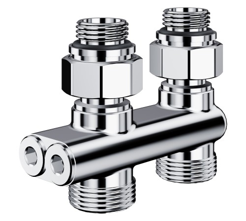 Узел нижнего подключения перекрестный Royal Thermo Design прямой 1/2"х3/4" EK (хром)