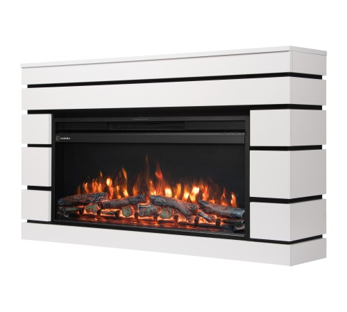 Каминокомплект: Очаг Electrolux EFP/P-3620LS, портал Moderno 36 белый, черный, р/в
