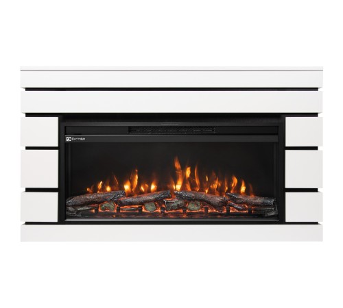 Каминокомплект: Очаг Electrolux EFP/P-3620LS, портал Moderno 36 белый, черный, р/в