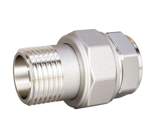 Сгон разъемный (американка) LD Pride DN20 (3/4") ВР/НР латунь никель в упаковке