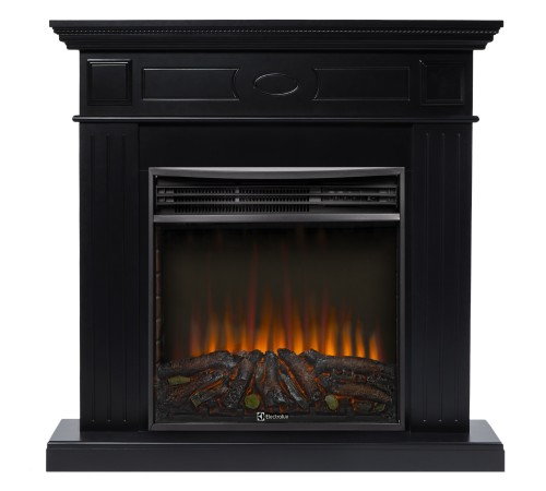 Каминокомплект: Очаг Electrolux 3320RLS N, портал Bianco 30 черная эмаль