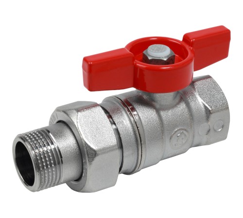 Кран шаровой Giacomini с накидной гайкой (Американка) Ду 32 бабочка R259X009