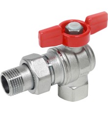 Кран шаровой Giacomini полнопроходной НГ угловой (Американка) 1 крас.бабочка, R789X007