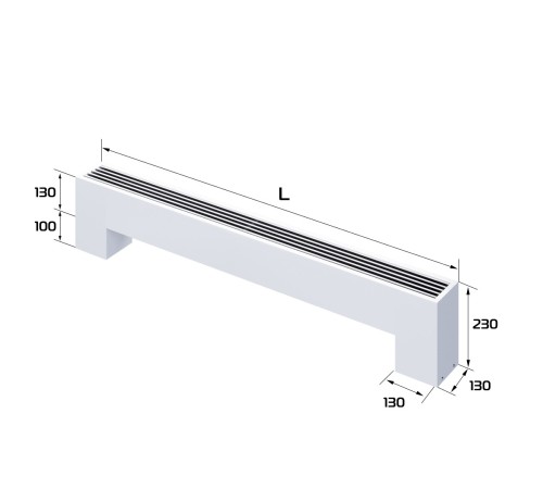 Конвектор напольный Royal Thermo STEP-130/130/1000-2-N-WT-LG-NA
