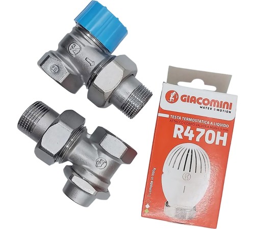 Комплект термостатический Giacomini с увеличенным проходом 3/4" угловой, R470FX054
