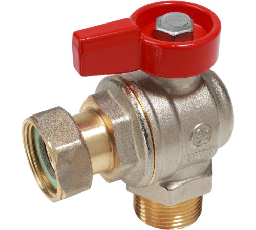 Кран шаровой Giacomini угловой НР для котлов и счетчиков 1/2"M x 1/2"гайка, R780PX013