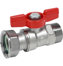 Кран шаровой Giacomini НР для счетчиков 3/4"M x 3/4"гайка - красн. рук., R254PX004