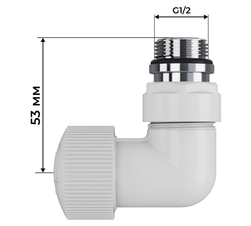 Набор термостатический трехосевой Royal Thermo Design Pro 15мм М30х1,5 (Белый)