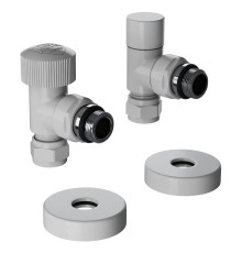 Набор термостатический угловой Royal Thermo Design Pro 15мм М30х1,5 (Белый)