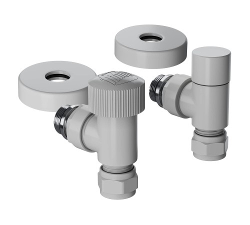 Набор термостатический угловой Royal Thermo Design Pro 15мм М30х1,5 (Белый)