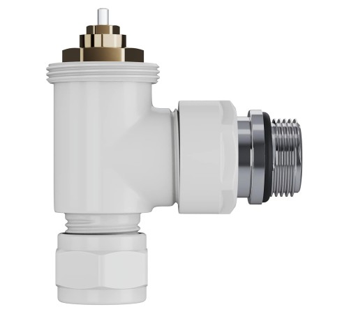 Набор термостатический угловой Royal Thermo Design Pro 15мм М30х1,5 (Белый)