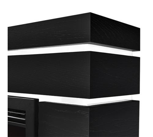 Каминокомплект: Очаг Electrolux 2720RLS N, портал Moderno 25 шпон чёрный дуб