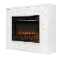 Каминокомплект: Очаг Electrolux 3320RLS N, портал Loft 30 камень белый, бел.эмаль