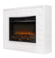 Каминокомплект: Очаг Electrolux 3320RLS N, портал Loft 30 камень белый, бел.эмаль