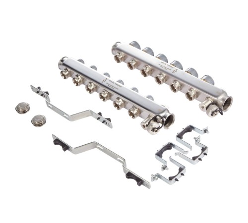 Коллектор нерж. в сборе универсальный 1quot; ВР-3/4quot; НР, 10 выходов