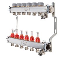 Коллектор нерж. в сборе с расходомерами 1quot; ВР-3/4quot; НР, 7 выходов