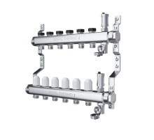 Коллектор Royal Thermo нерж. в сборе универсальный 1quot; ВР-3/4quot; НР с автомат. воздухоотвод-ми 12 вых. Коллектор Royal Thermo нерж. в сборе универсальный 1quot; ВР-3/4quot; НР с автомат. воздухоотвод-ми 12 вых.