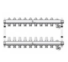 Коллектор Wester нерж. 1quot;-3/4 в сборе на 9 выходов с 2 заглушками, W903.9