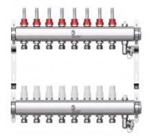 Коллектор Wester нерж. 1quot;-3/4 в сборе с расходомерами на 8 выходов, W902.8