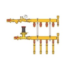 Узел коллекторный Giacomini отопления этажный, подключение тип B1 3/4quot; x 1/2quot; / 6, GE553Y006