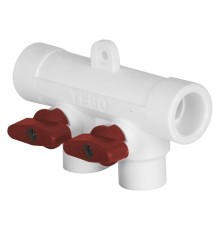 Коллектор TEBO бел. PP-R 40x20x2 вых. красн. (1/25), арт. 015091201