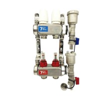 Группа коллект. VIEIR 1х2х3/4quot; с расходомер, дренаж. кр, воздухоотвод., нерж. сталь VR113-02A (5/1)