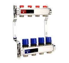 Группа коллекторная для отопления VARMEGA VM15504 ВР 1quot;, на 4 контура 3/4quot; EK, нерж. сталь Группа коллекторная для отопления VARMEGA VM15504 ВР 1quot;, на 4 контура 3/4quot; EK, нерж. сталь