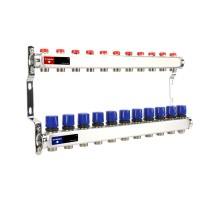 Группа коллекторная для отопления VARMEGA VM15511 ВР 1quot;, на 11 контуров 3/4quot; EK, нерж. сталь