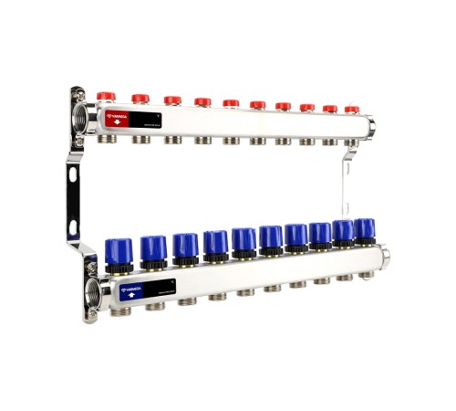 Группа коллекторная для отопления VARMEGA VM15510 ВР 1quot;, на 10 контуров 3/4quot; EK, нерж. сталь Группа коллекторная для отопления VARMEGA VM15510 ВР 1quot;, на 10 контуров 3/4quot; EK, нерж. сталь