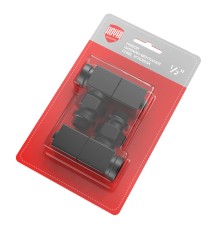 Набор дизайн-вентилей Royal Thermo CUBE, угловой (черный) 1/2quot;