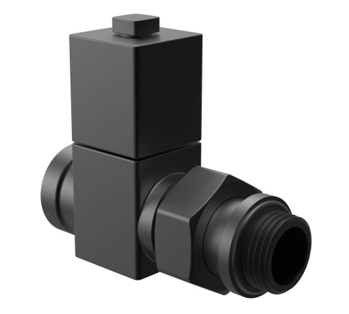 Набор дизайн-вентилей Royal Thermo CUBE, прямой (черный) 1/2quot;