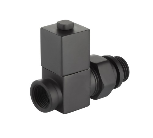 Набор дизайн-вентилей Royal Thermo CUBE, прямой (черный) 1/2quot;