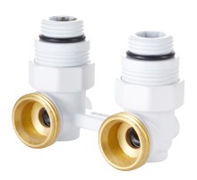 Узел нижнего подключения Royal Thermo угловой 1/2quot;х3/4quot; EK (белый)