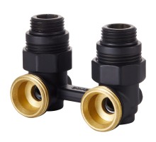 Узел нижнего подключения Royal Thermo угловой 1/2quot;х3/4quot; EK (черный)