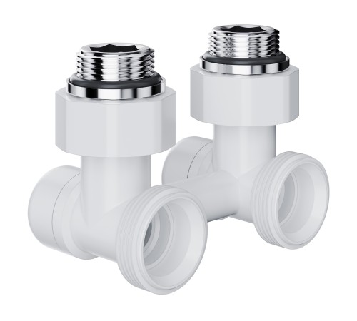 Узел нижнего подключения Royal Thermo Design угловой 1/2quot;х3/4quot; EK (белый)