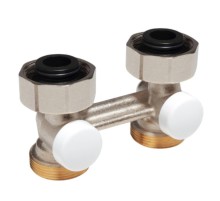 Узел нижнего подключения Giacomini прямой, для двухтр. систем, компактный 3/4quot;F x 3/4quot;E, R387LX002