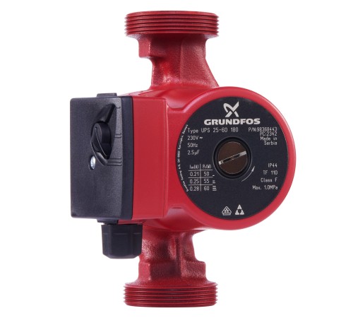 Насос циркуляционный GRUNDFOS UPS 25-60 EU, с гайками Насос циркуляционный GRUNDFOS UPS 25-60 EU, с гайками