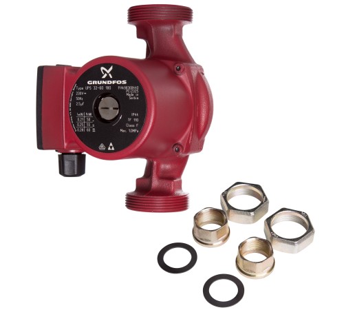 Насос циркуляционный GRUNDFOS UPS 32-60 EU, с гайками Насос циркуляционный GRUNDFOS UPS 32-60 EU, с гайками
