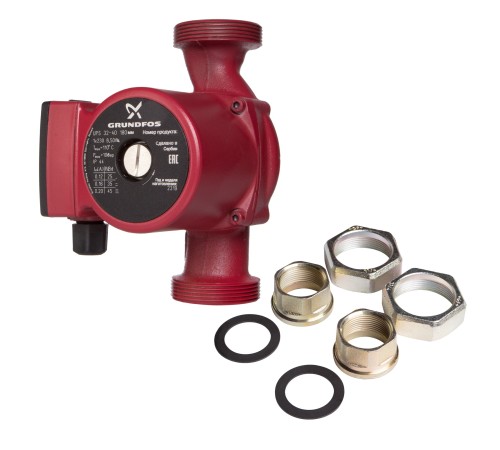 Насос циркуляционный GRUNDFOS UPS 32-40 EU, с гайками Насос циркуляционный GRUNDFOS UPS 32-40 EU, с гайками